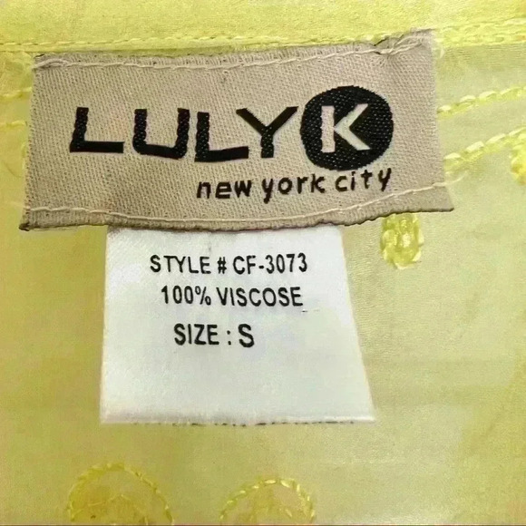 LULI K YELLOW SWIMWEAR  TUNIQUE SEQUINS SIZE SMALL - Picture 6 of 16